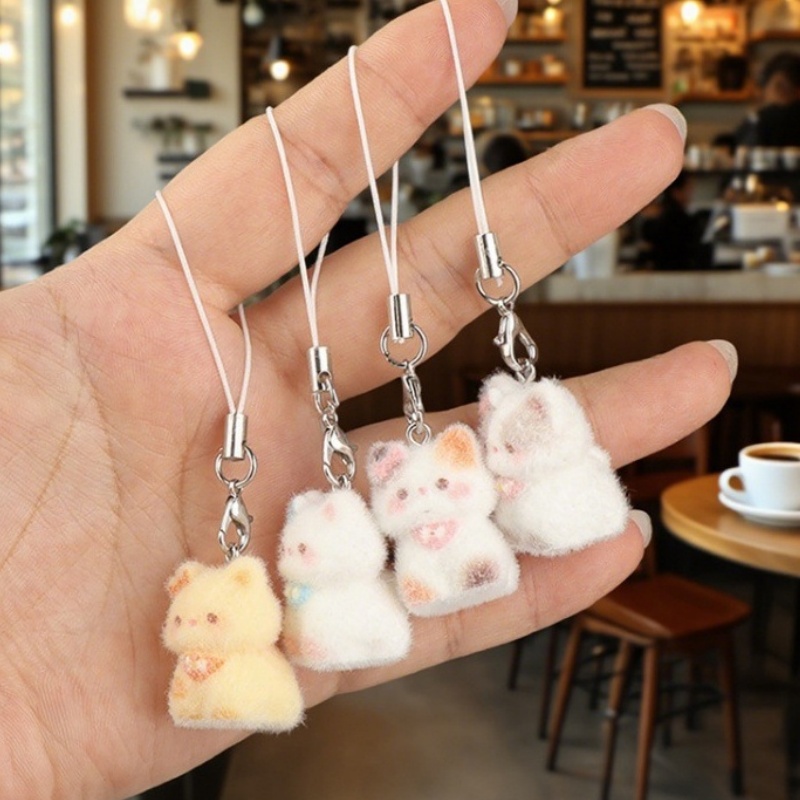 Phone Accessories For Your Car - Porte-clés pendentif chat Animal floqué, dessin